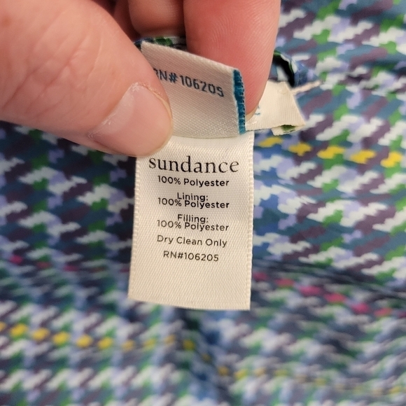 Sundance Tundra Bloom Reversible Vest Navy Blue Floral Puffer Houndstooth XXL - Picture 12 of 12